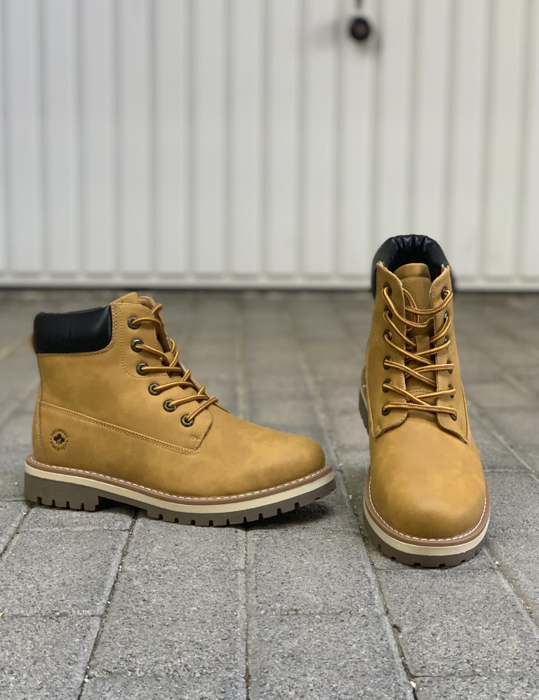 Ανδρικά κάμελ μποτάκια με τρακτερωτή σόλα RW005Μ φωτογραφία